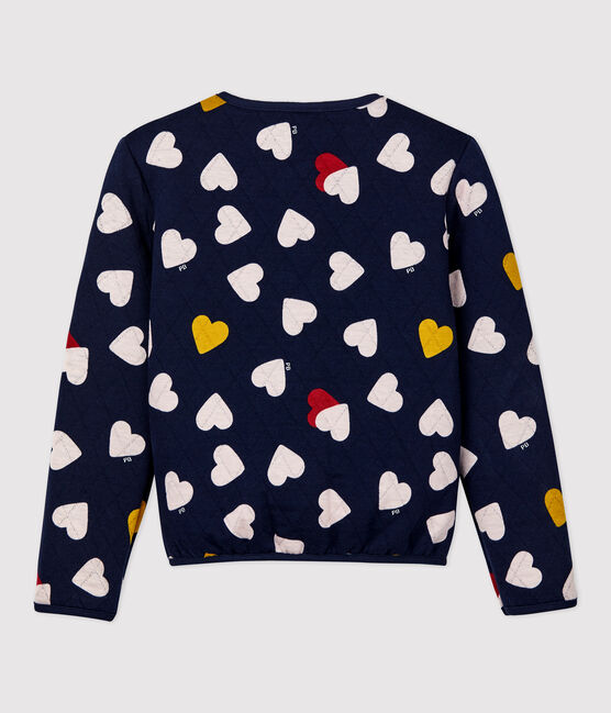 Kinder-Cardigan aus gestepptem Doppeljersey für Mädchen blau SMOKING/weiss MULTICO